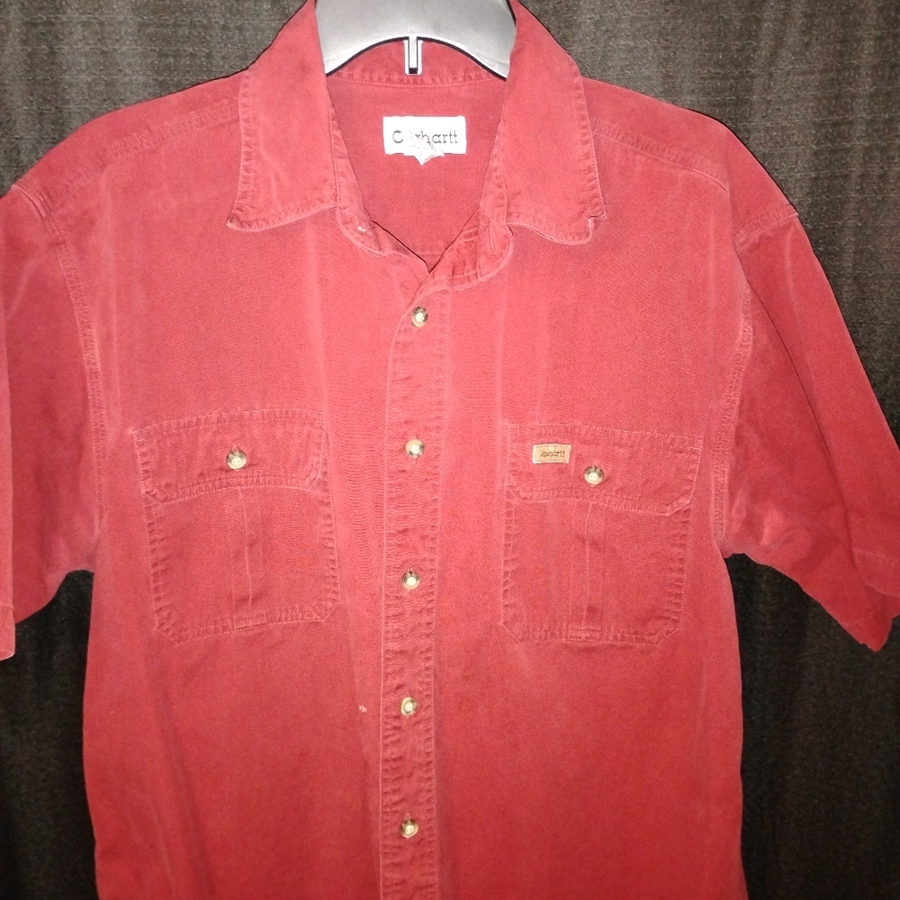 Men's Red Carhartt button up Shirt